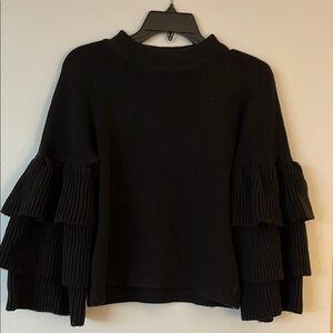 Black Tiered Sleeve Sweater